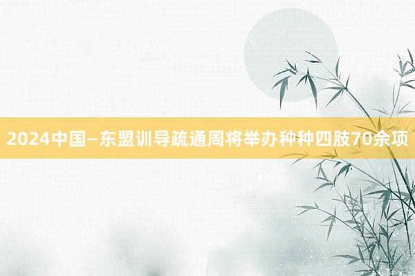 2024中国—东盟训导疏通周将举办种种四肢70余项
