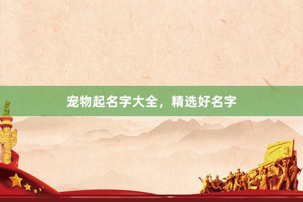 宠物起名字大全，精选好名字